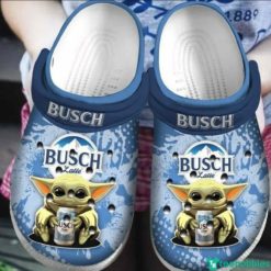 Baby Yoda Hug Busch Latte Clog Shoes For Women and Men - Clog Shoes - Blue