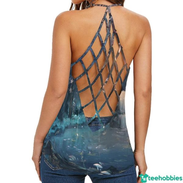 back 31 1024x1024 600x600px Cute Reindeer And Moon Gift For Girls Hollow Tank Top