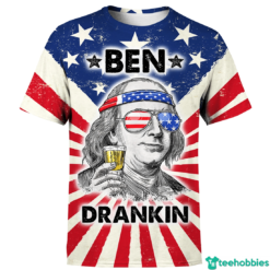 Ben Drankin 4th Of July Independence Day 3D Shirt - 3D T-Shirt - Red