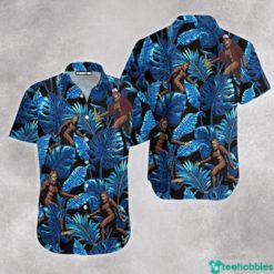 Bigfoot Funny Sumer Hawaiian Shirt - Hawaiian Shirt - Blue