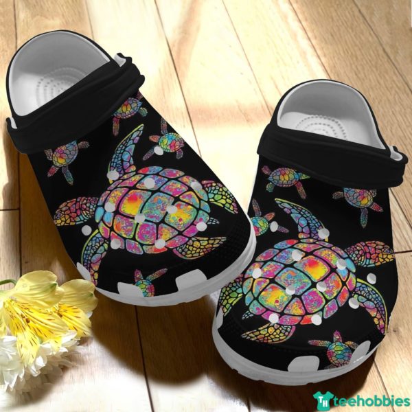 Black Sea Turtle Save The Ocean For Women Man Shoes Clog - Clog Shoes - Black