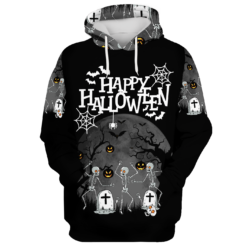 Bones Spider Halloween Night 3D All Over Print T-Shirt Hoodie - 3D Hoodie -