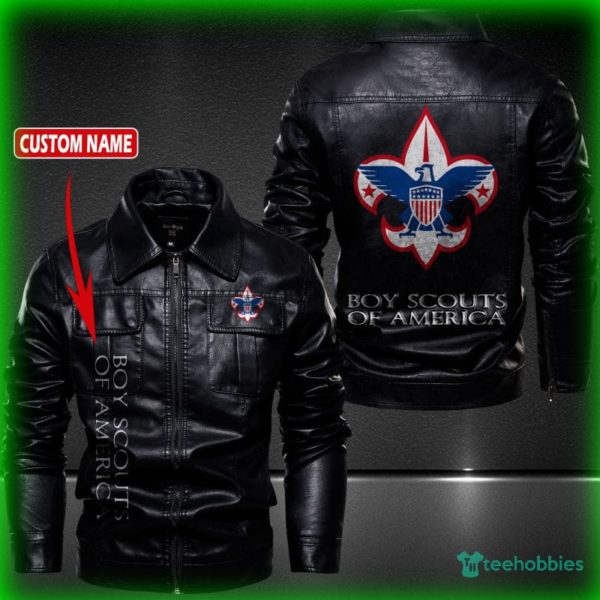 boy scouts of america personalized name fleece leather jacket 1 tRg0x 600x600px Boy Scouts of America Personalized Name Fleece Leather Jacket