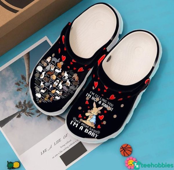 Bunny Holic, I'm Telling You I'm Not A Rabbit, My Mom Said I'm A Baby Clog For Men And Women Shoes - Clog Shoes - Black