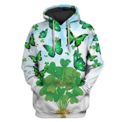 Butterfly Patrick's Day All Over Print 3D Hoodie - 3D Hoodie - Green
