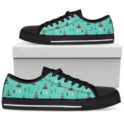Camping Wild And Free Boho Triple Tent Low Top Shoes - Women's Shoes - Black