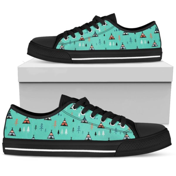 Camping Wild And Free Boho Triple Tent Low Top Shoes - Women's Shoes - Black