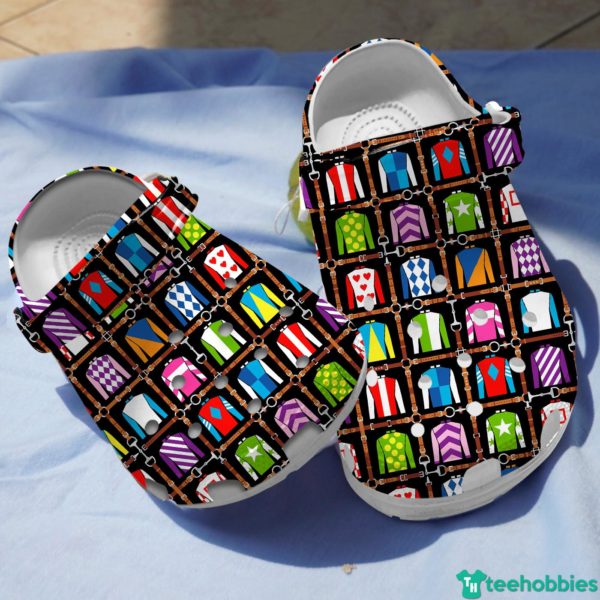 Clothes Pattern Horse Racing Cute Clog Shoes - Clog Shoes - Red