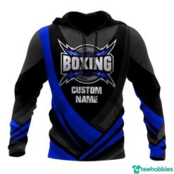 Customize Name Boxing All Over Print Hoodie - 3D Hoodie - Black