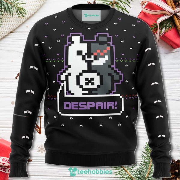danganronpa monokuma despair christmas sweater for men women 1 SNmT3 600x600px Danganronpa Monokuma Despair Christmas Sweater For Men Women