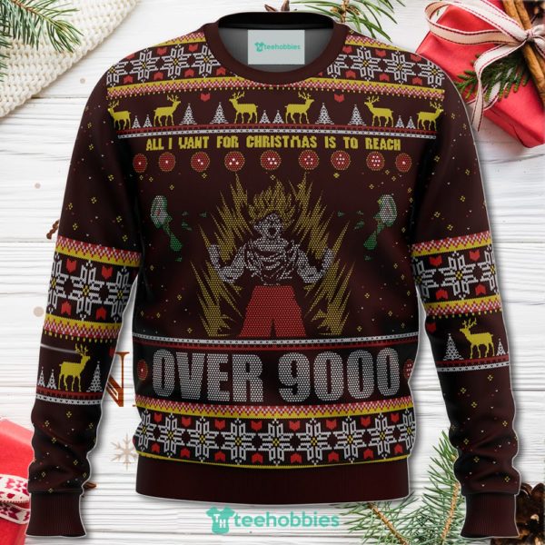 dbz goku over 9000 dragon ball z christmas sweater for men women 1 nxvXW 600x600px Dbz Goku Over 9000 Dragon Ball Z Christmas Sweater For Men Women