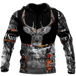 Deer Hunting Gift For Dad Farther's Day 3D All Over Print Shirt - 3D Hoodie - Black