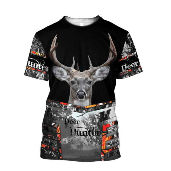 Deer Hunting Gift For Dad Farther's Day 3D All Over Print Shirt - 3D T-Shirt - Black