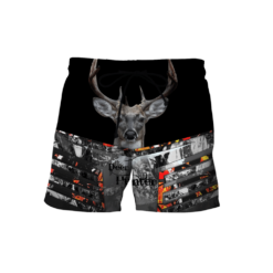 Deer Hunting Gift For Dad Farther's Day 3D All Over Print Shirt - Short Pant - Black