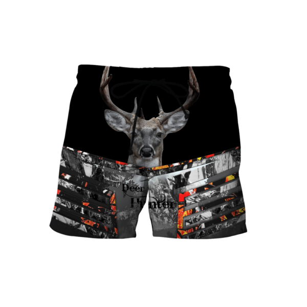 Deer Hunting Gift For Dad Farther's Day 3D All Over Print Shirt - Short Pant - Black