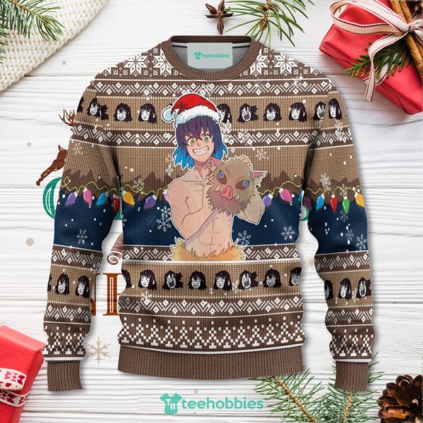 demon slayer inosuke hashibira anime christmas sweater xmas for men women 1 7LyYU 600x600px Demon Slayer Inosuke Hashibira Anime Christmas Sweater Xmas For Men Women