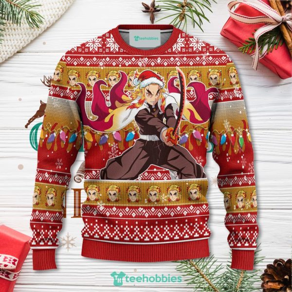demon slayer kyojuro rengoku anime christmas sweater xmas for men women 1 0kwVB 600x600px Demon Slayer Kyojuro Rengoku Anime Christmas Sweater Xmas For Men Women