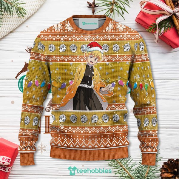 demon slayer zenitsu agatsuma anime christmas sweater xmas for men women 1 1AYfQ 600x600px Demon Slayer Zenitsu Agatsuma Anime Christmas Sweater Xmas For Men Women