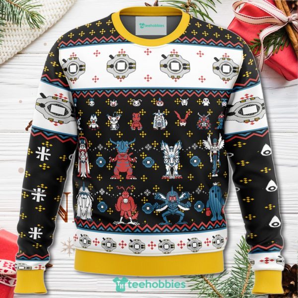 digimon sprites christmas sweater for men women 1 fMSct 600x600px Digimon Sprites Christmas Sweater For Men Women