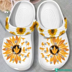 Dinosaurs Sunflower Best Gift Clog Shoes - Clog Shoes - White