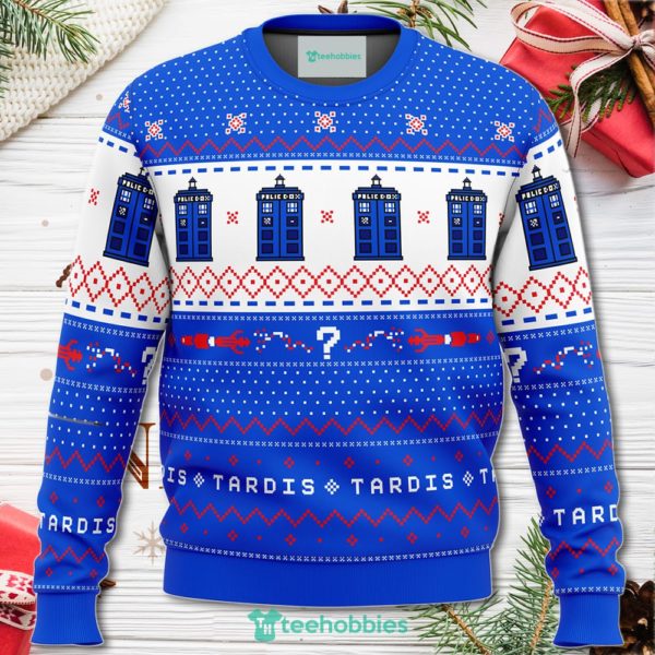 dr who tardis christmas sweater for men women 1 Fp5Nh 600x600px Dr Who Tardis Christmas Sweater For Men Women