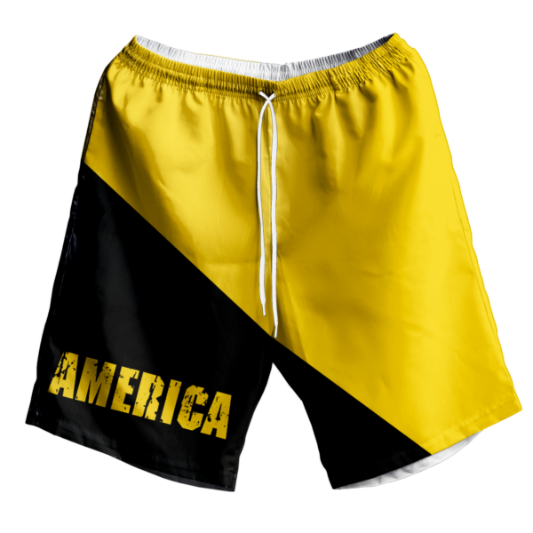 Eagle America Flag Beer Lover Hawaiian Shirt Short Pant - Short Pant - Yellow