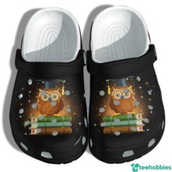 Education Cute Owl Book Lover Clog Shoes - Clog Shoes - Black