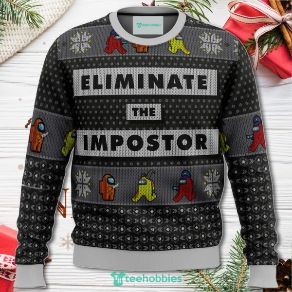eliminate the impostor among us christmas sweater for men women 1 xtvgj 600x600px Eliminate The Impostor Among Us Christmas Sweater For Men Women