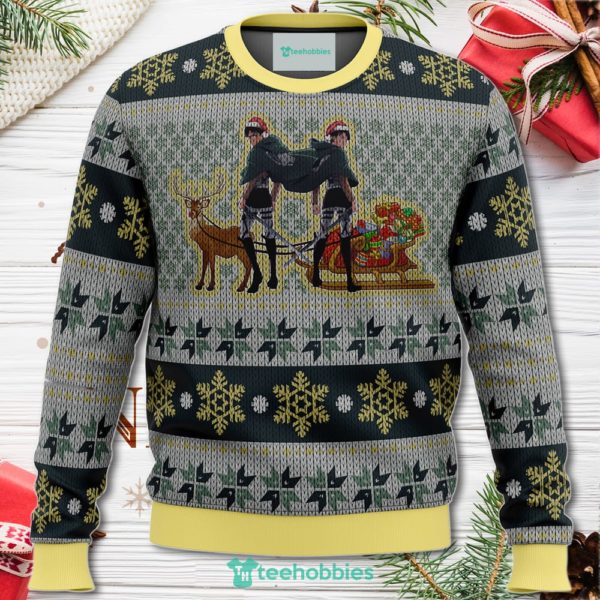 eren yeager and levi ackerman attack on titan christmas sweater for men women 1 C2w5G 600x600px Eren Yeager And Levi Ackerman Attack On Titan Christmas Sweater For Men Women