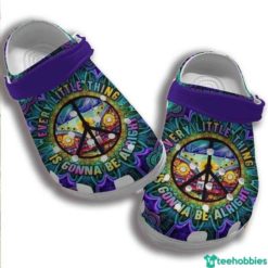 Every Little Thing Gonna Be Alright Hippie Bus Clog Shoes - Clog Shoes - Purple