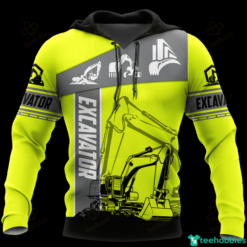 Excavator Unisex 3D All Over Print - 3D Hoodie - Green