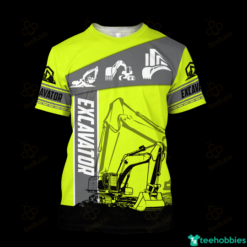 Excavator Unisex 3D All Over Print - 3D T-Shirt - Green