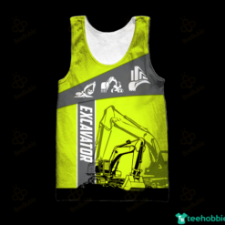 Excavator Unisex 3D All Over Print - Hollow Tanktop - Green