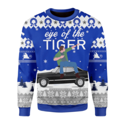 Eye Of The Tiger Black Car Gift Christmas 3D Sweater - AOP Sweater - Blue