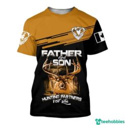 Father And Son Hunting Partners For Life Gift For Father's Day All Over Print 3D Shirt - 3D T-Shirt - Black