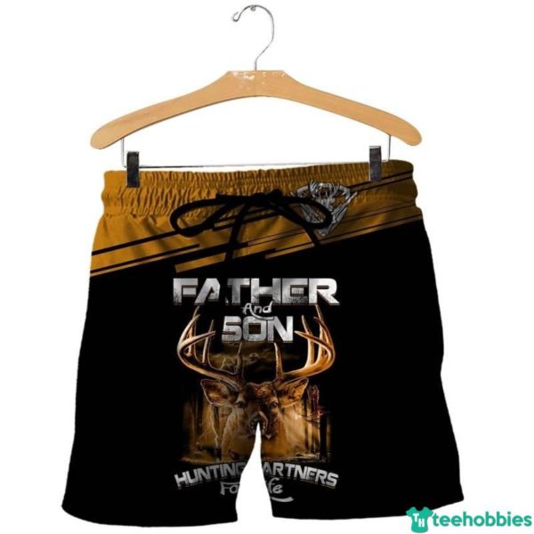 Father And Son Hunting Partners For Life Gift For Father's Day All Over Print 3D Shirt - Short Pant - Black
