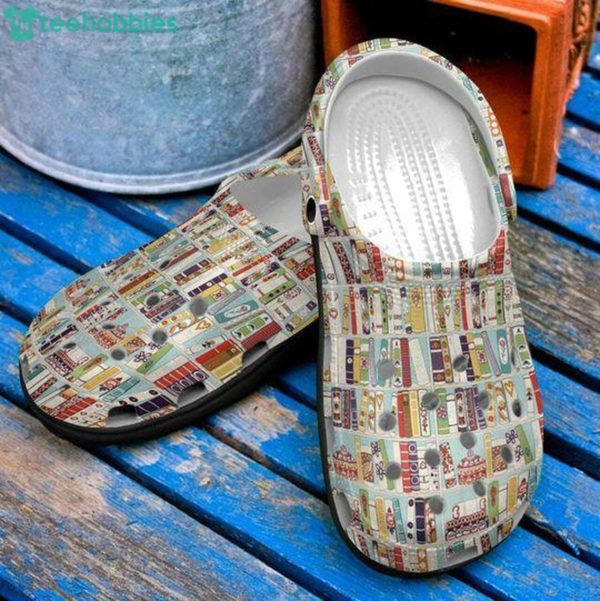 floral bookshelf unisex clog shoes for women men 1 XE02w 600x601px Floral Bookshelf Unisex Clog Shoes For Women, Men