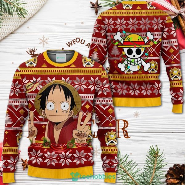 funny luffy christmas sweater custom one piece anime xmas shirt for men women 1 DaIwR 600x600px Funny Luffy Christmas Sweater Custom One Piece Anime Xmas Shirt For Men Women