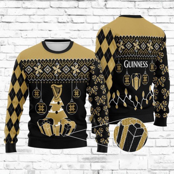 Guinness Beer Gift For Christmas Sweater - AOP Sweater - Black