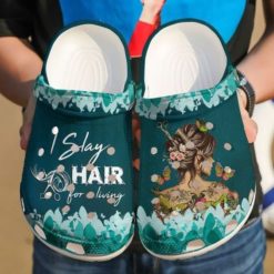Hairstylist I Slay Hair For Living Clog Shoes - Clog Shoes - Dark Green