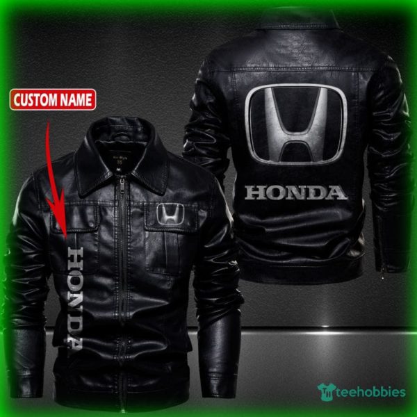 honda personalized name fleece leather jacket 1 1SRYq 600x600px Honda Personalized Name Fleece Leather Jacket
