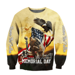 Honor The Fallen Memorial Day Us Veteran 3D All Over Print Shirt - 3D Sweatshirt - Yellow