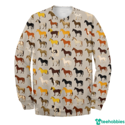 Horse Lover All Over Print T-Shirt Hoodie Sweatshirt - 3D Sweatshirt - Brown