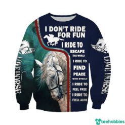 Horse Lover I Don't Ride For Fun I Ride To Escape All Over Print 3D Shirt. - 3D Sweatshirt - Navy