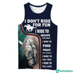 Horse Lover I Don't Ride For Fun I Ride To Escape All Over Print 3D Shirt. - Hollow Tanktop - Navy