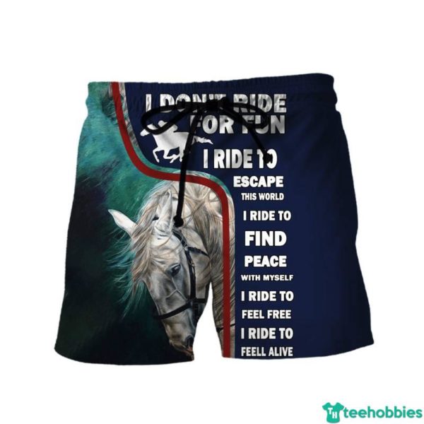 Horse Lover I Don't Ride For Fun I Ride To Escape All Over Print 3D Shirt. - Short Pant - Navy