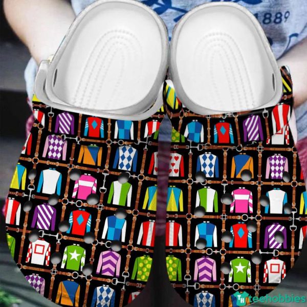 horse racing pattern crocs classic clogs shoes for men women3 600x600px Clothes Pattern Horse Racing Cute Clog Shoes
