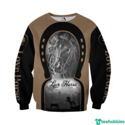 Horseshoe Love Horse Wild Horse All Over Print 3D Shirt - 3D Sweatshirt - Black