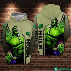 Hulk Style All Over Print 3D Hoodie Zip Hoodie - 3D Hoodie - Green