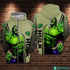 Hulk Style All Over Print 3D Hoodie Zip Hoodie - 3D Zip Hoodie - Green